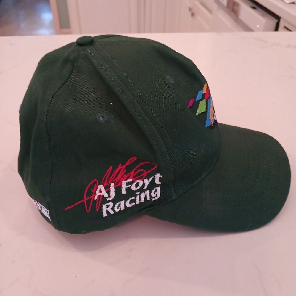A.J. AJ FOYT Racing Green Hat Cap Team Conseco NASCAR 14 Vintage